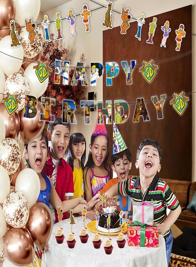 Seyal Scoby Do Theme Birthday Party Supplies - Complete Decoration Set with Banner, Cake Topper, Cupcake Toppers, and Table Decor - Mystery Dog Cartoon Party Kit for Boys and Girls - Image 4